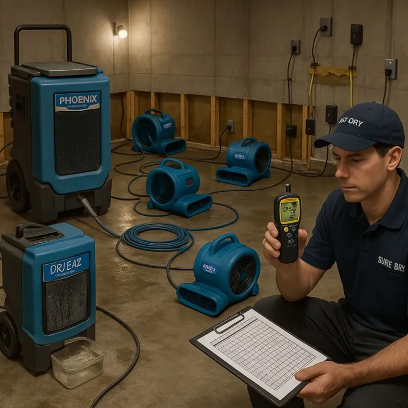 Structural Drying and Dehumidification process in Holcomb, NY